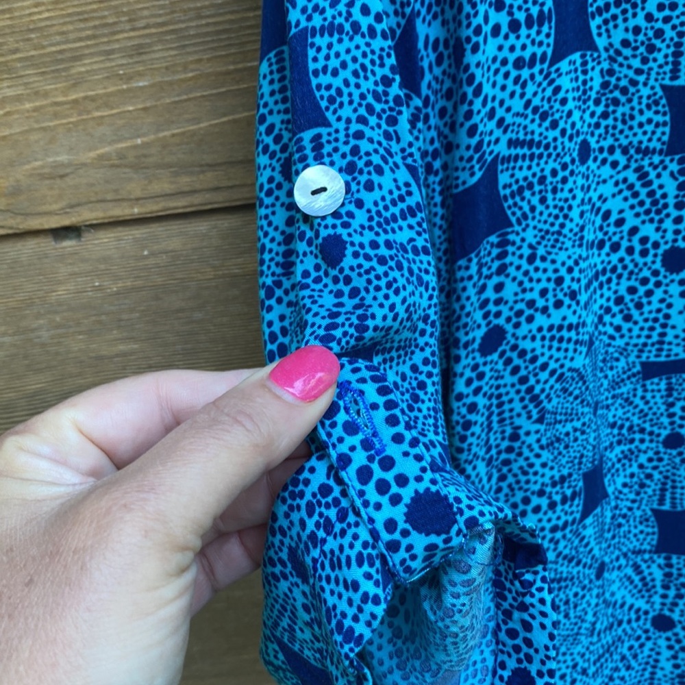 Escapada Blue And Teal Patterned Shift Dress With… - image 4